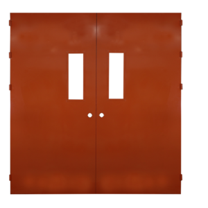 Steel Fire doors Double leaf with glass panel