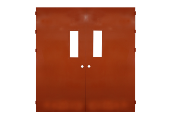 Steel Fire doors Double leaf with glass panel